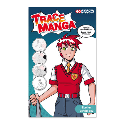 Trace Manga Stencil - School Boy