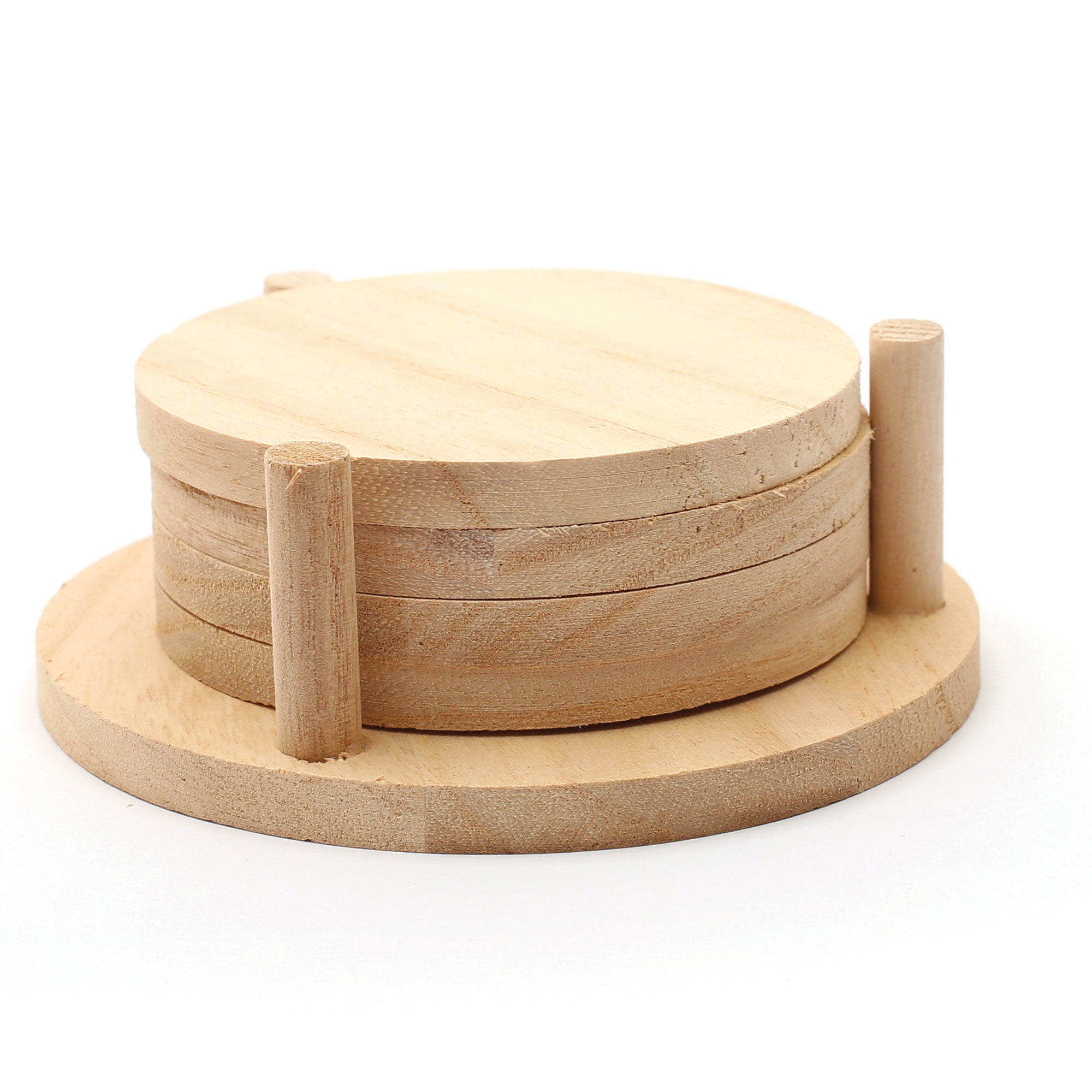 4-Piece Pawlonia Wooden Coaster Set - 12.5 x 12.5 x 1 cm | DeSerres 4-Piece Pawlonia Wooden Coaster Set - 12.5 x 12.5 x 1 cm | DeSerres