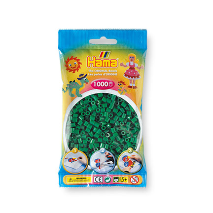 Bag of 1000 Hama Midi Beads – Green