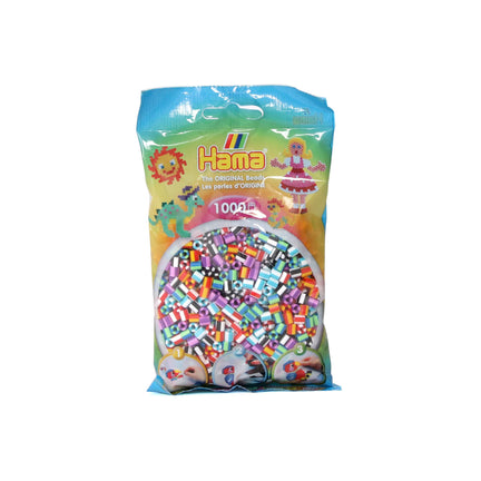 Hama Beads — 1000 multicoloured striped pieces