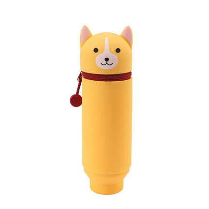 Stand Up Pen Case - Light Tan Dog