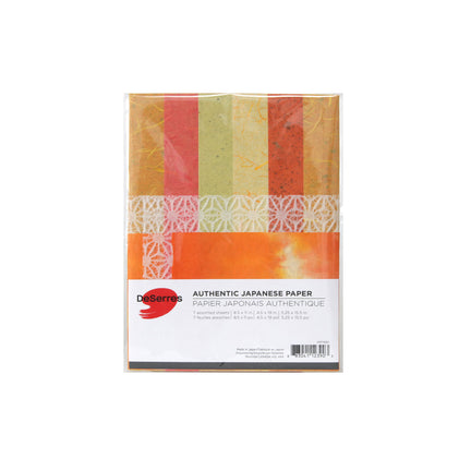 7-Sheet Authentic Japanese Paper Pack - Orange
