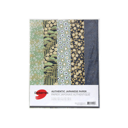 5-Sheet Authentic Japanese Paper Pack - Mix 3