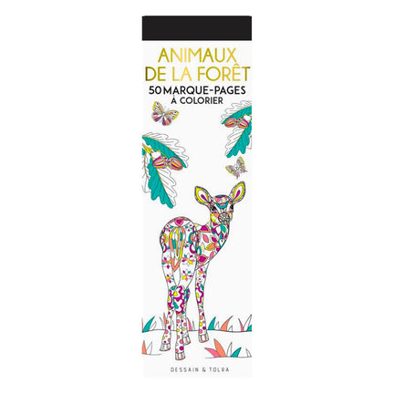 50 marque-pages à colorier : Animaux de la forêt - French Ed.