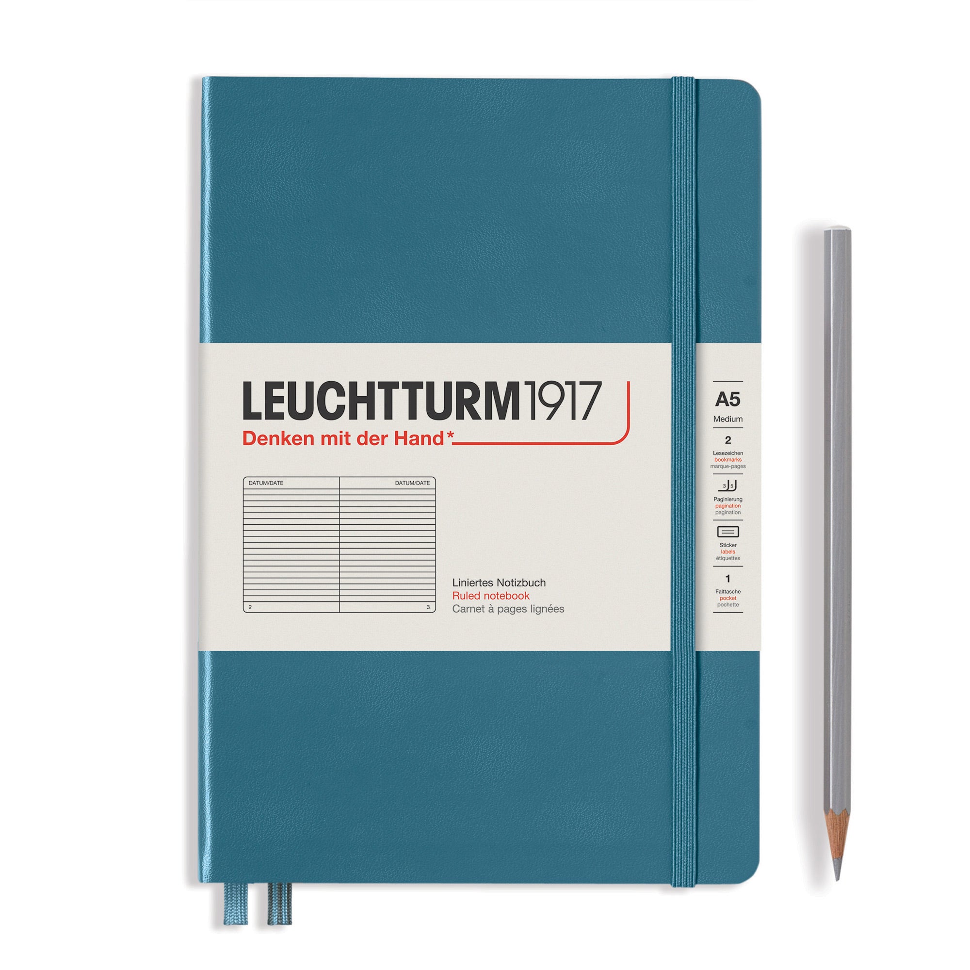 A5 Medium Notebook, 5.7 × 8.3 in (145 x 210 mm) - Hard Cover