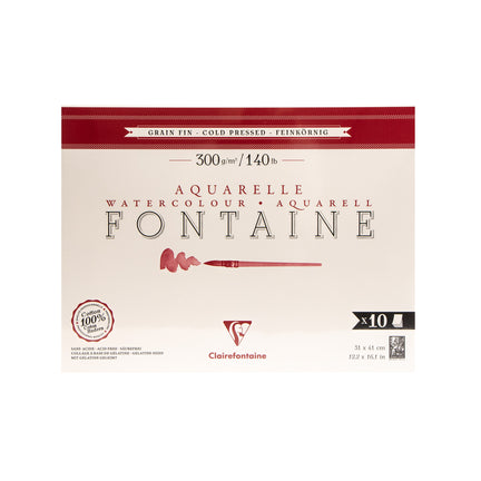 10-Sheet Fontaine Watercolour Paper Pack - Cold Pressed