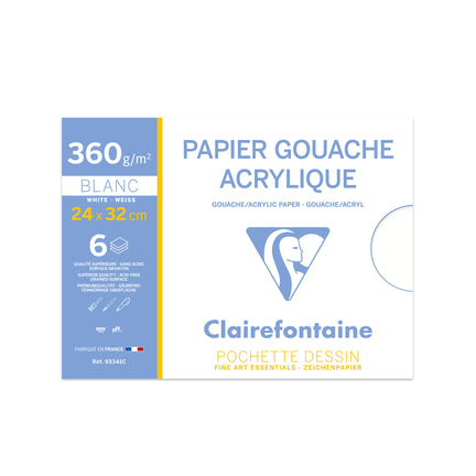 Gouache Acrylic Paper Pouch - White