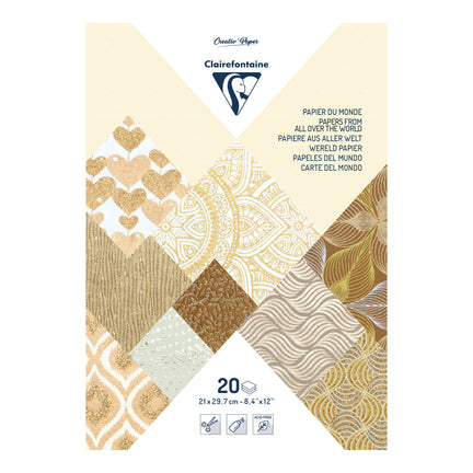 A4 Artisanal Paper Pack - Ivory/Brown