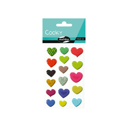 3D Cooky Stickers - Patterned Hearts