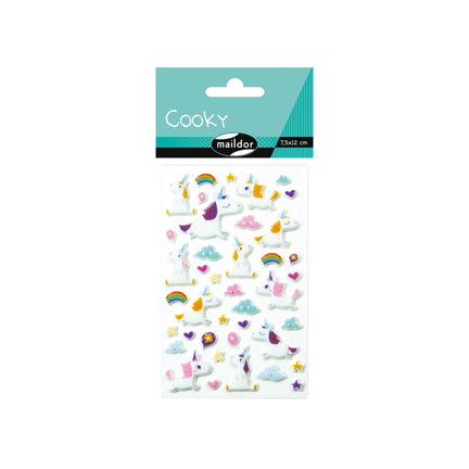 3D Cooky Stickers - Unicorns