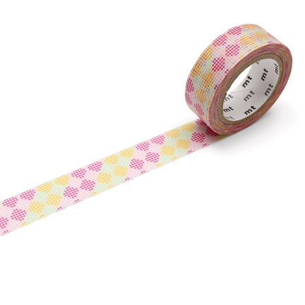 MT Washi Masking Tape - Checkers Stripe, Pink