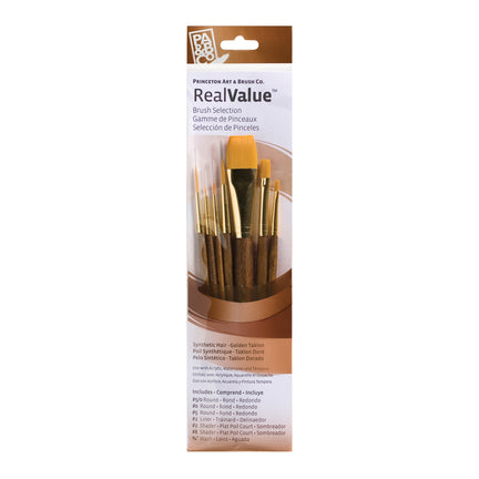 7-Piece Synthetic Gold Taklon Brush Set - 9141