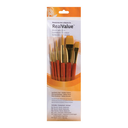 6-Piece Synthetic Gold Taklon Brush Set - 9153