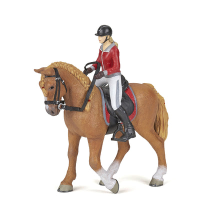 Toy Figurine - Walking Horse with Riding Girl