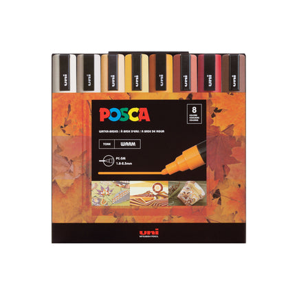 8-Pack Water-Based Paint Markers - Warm Colours