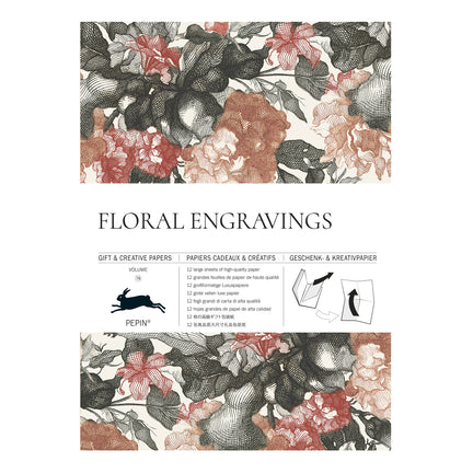 Gift & Creative Paper Book - Floral Engravings