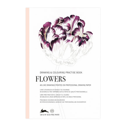 Drawing & Colouring Practise Book: Flowers