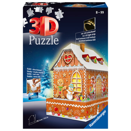 216-Piece 3D Puzzle - "Gingerbread by Night"