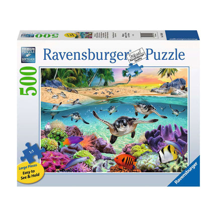 500-Piece XXL Puzzle - "Race of the Baby Sea Turtles"