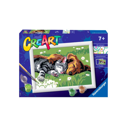 CreArt Kids Paint by Number Kit - Sleeping Cat & Dog