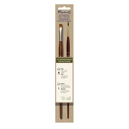 2-Pack Essential Acrylic Paintbrushes - #4 & #8