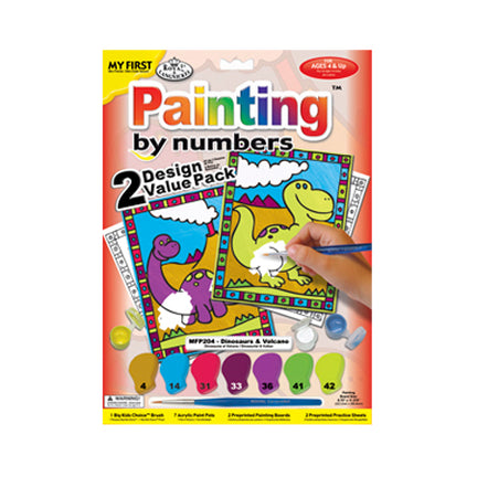 My First Paint by Numbers kit - Dinosaur and Volcano