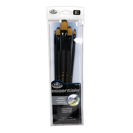 5-Pack Essentials Filbert Paintbrushes