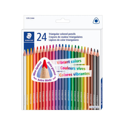 24-Pack Triangular Coloured Pencils