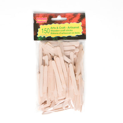150 Natural Wood Craft Sticks