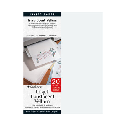 Inkjet Translucent Vellum - 20 Sheets