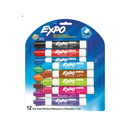 12-Pack Dry-Erase Markers - Chisel Tip