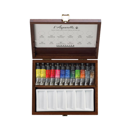 l'Aquarelle Watercolour Wooden Box Set - 12 x 10 ml