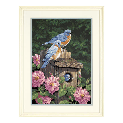Paint By Numbers - "Garden Bluebirds"