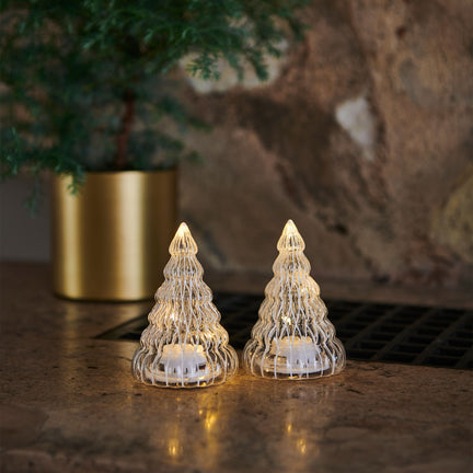 2-Piece Lucy LED Tree Set - Clear, 9 cm