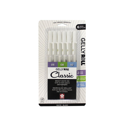 Set of 6 White Gelly Roll® Pens