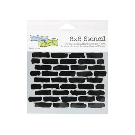 Plastic Stencil - Bricks, 6 x 6 in