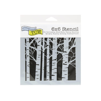 Plastic Stencil - Aspen Trees, 6 x 6 in