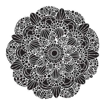 Mixed Media Stencil - Floral Mandala, 6 x 6 in