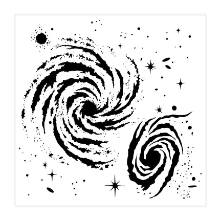 Mixed Media Stencil - Galaxy, 6 x 6 in