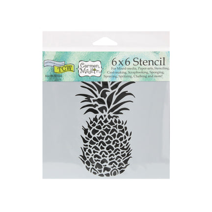 Plastic Stencil - Pineapple, 6 x 6 in