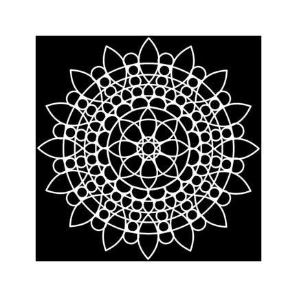 Mixed Media Stencil - Sunflower Mandala, 6 x 6 in