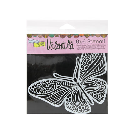 Plastic Stencil - Joyous Butterfly, 6 x 6 in