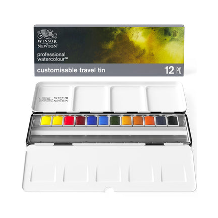Professional Watercolour Travel Tin - 12 Half Pans