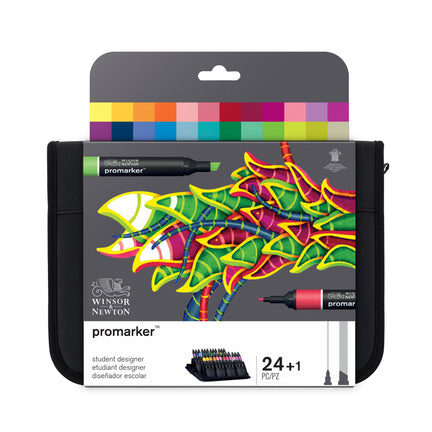 24-Piece Double-Tip Promarker Marker Set, Student Designer - Bullet and Chisel Tip