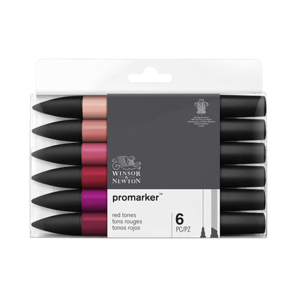 6-Piece Double-Tip Promarker Marker Set - Red Tones
