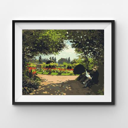 Paint by Numbers Kit - "Adolphe Monet Reading in the Garden, Claude Monet"
