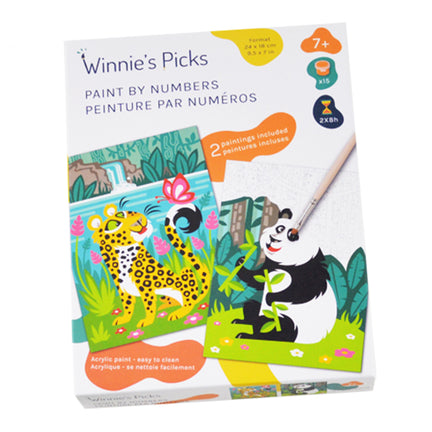 Kids Paint by Number Kit - Panda & Leopard