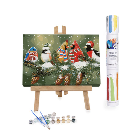 Paint by Number Kit - "Festive & Christmassy Birds"