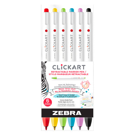 6-Pack ClickArt Marker Pens - Assorted Colours