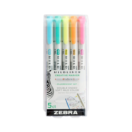 5-Pack Mildliner Creative Markers - Fluorescent